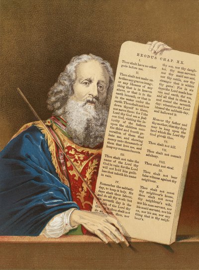 Moses with the Tables of the Law by English School